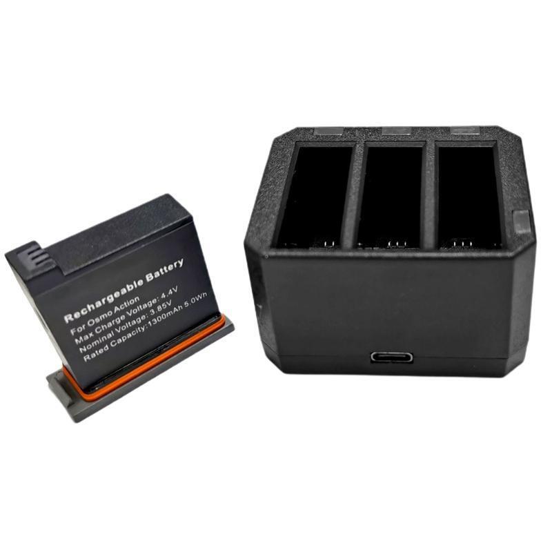 Battery Charger with Triple Battery Slots Compatible-with-Osmo-Action Camera