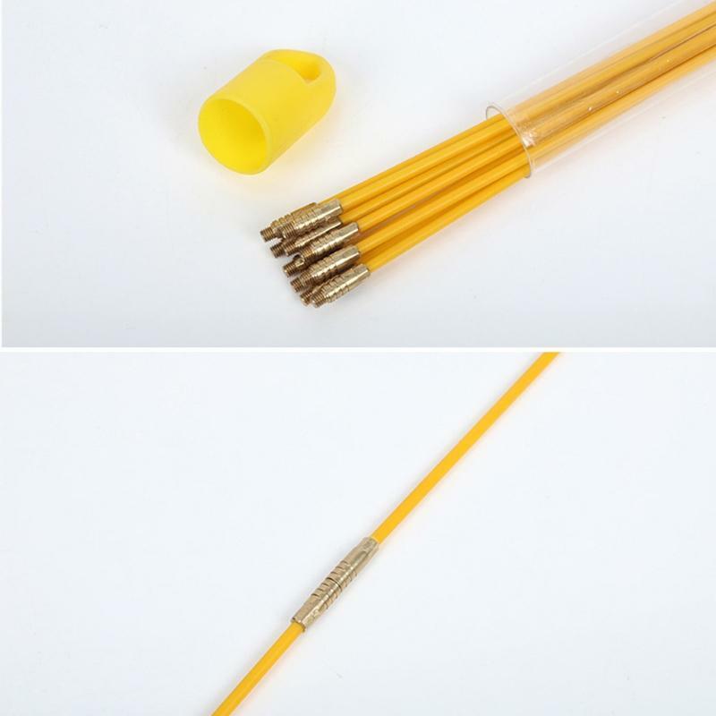 10Pcs/Set Pull Push Rods Cable Rods Fiberglass Cable Electrical Fish Tape Kit