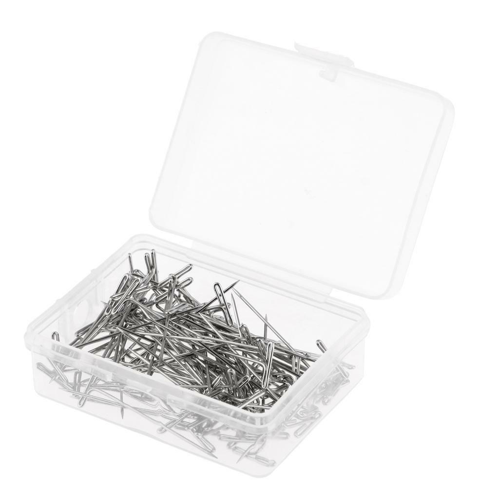 100 Pieces Stainless Steel Styling T Needle  for Fixing Wigs Dress