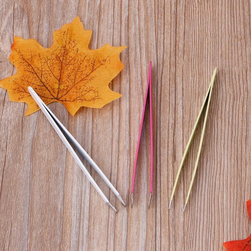 3pcs Professional Eyebrow Tweezers Hair Beauty Slanted Stainless Steel Tweezer