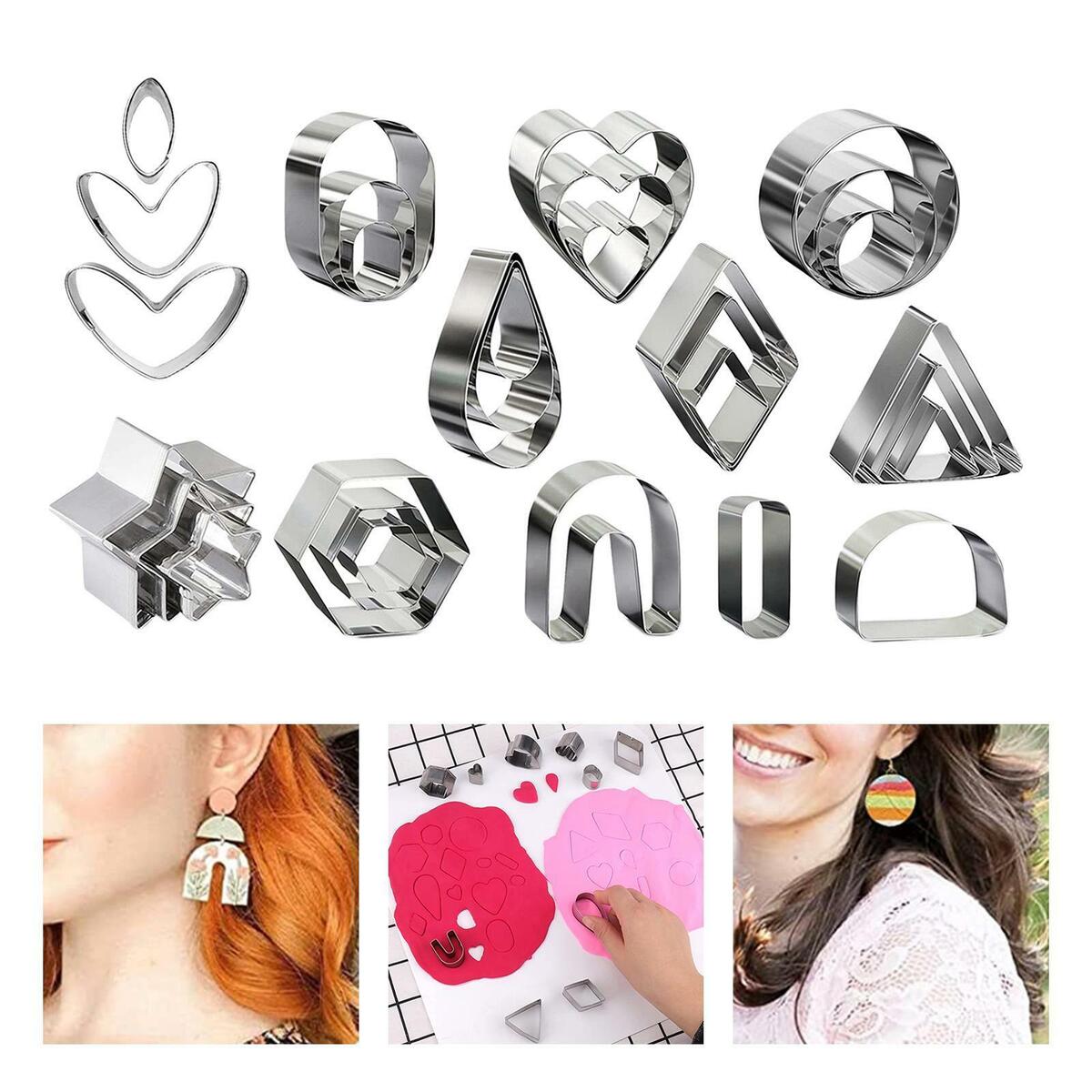 Stainless Steel Earring Cutting Mold DIY Cookie Cutters Set for Cake Biscuit
