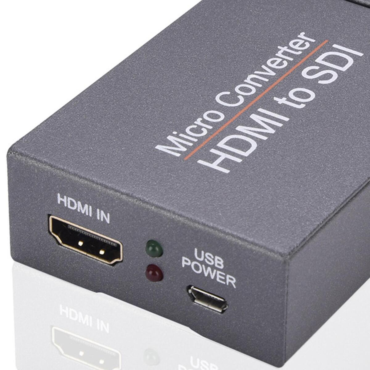 1080P HDMI to SDI Converter 2.970 Gbit/s 3G-SDI for Camera Home Theater Gray