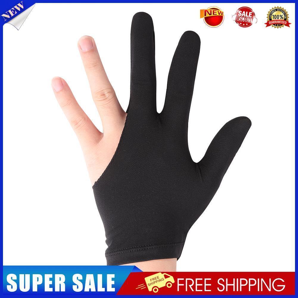 3-Finger Open Lycra Snooker Billiard Gloves Left/Right Universal (Black)