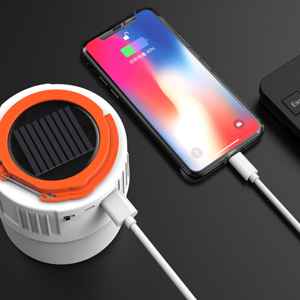 Solar Camping Light Bluetooth-compatible Audio Outdoor Tent Lamp (Orange)