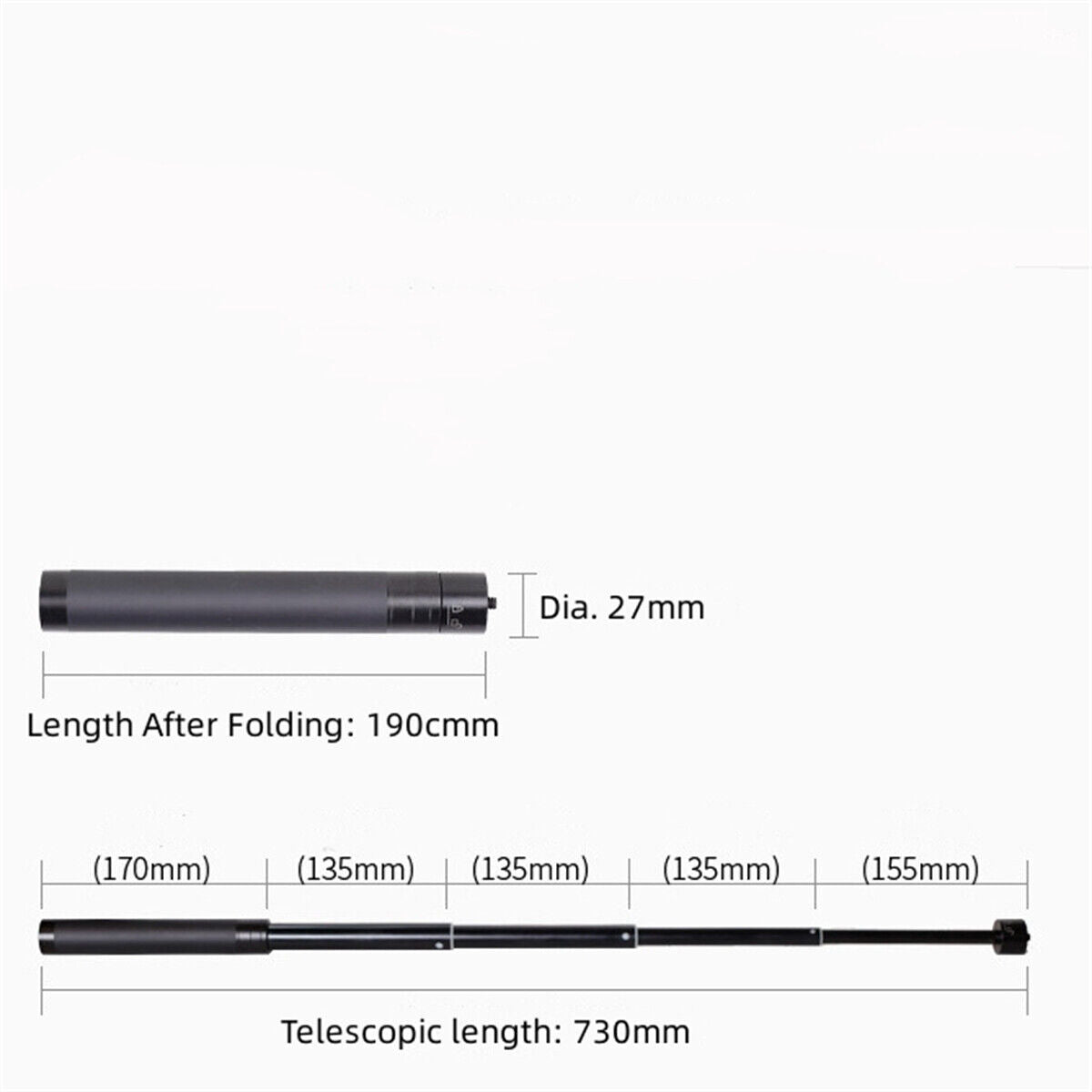 Alloy Gimbal Selfie Stick Extension Rod 1/4" Screw Extender Pole for Zhiyun