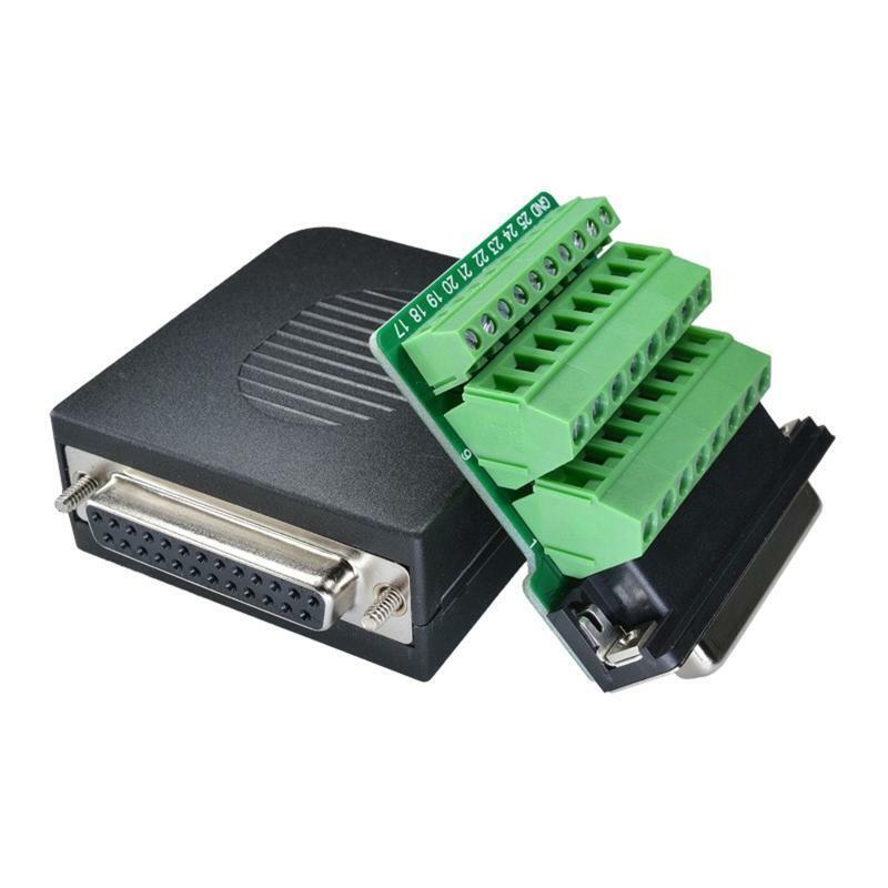 Female 25Pin Plug Breakout PCB Board 2 Row Terminals Connector Free Welding Head