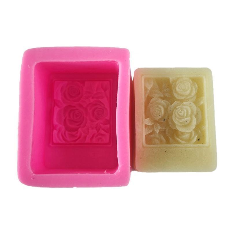 Rose Flower Shaped Silicone Molds Wedding Birthday Party Soap Aroma Craft Moulds