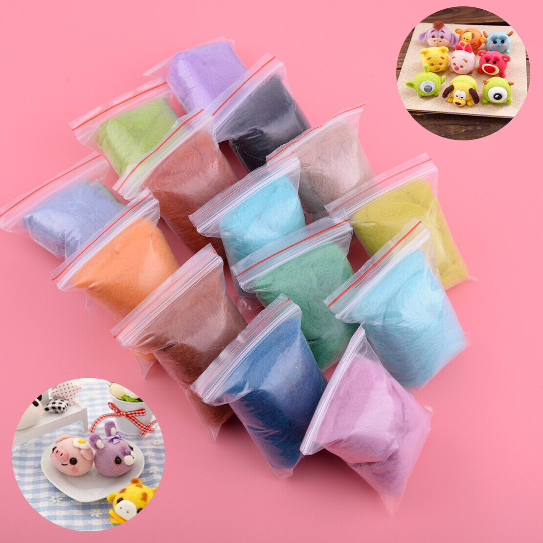 50-Color Needle Felting Wool Corriedale Top Roving Dyed Spinning Wet Fiber Li