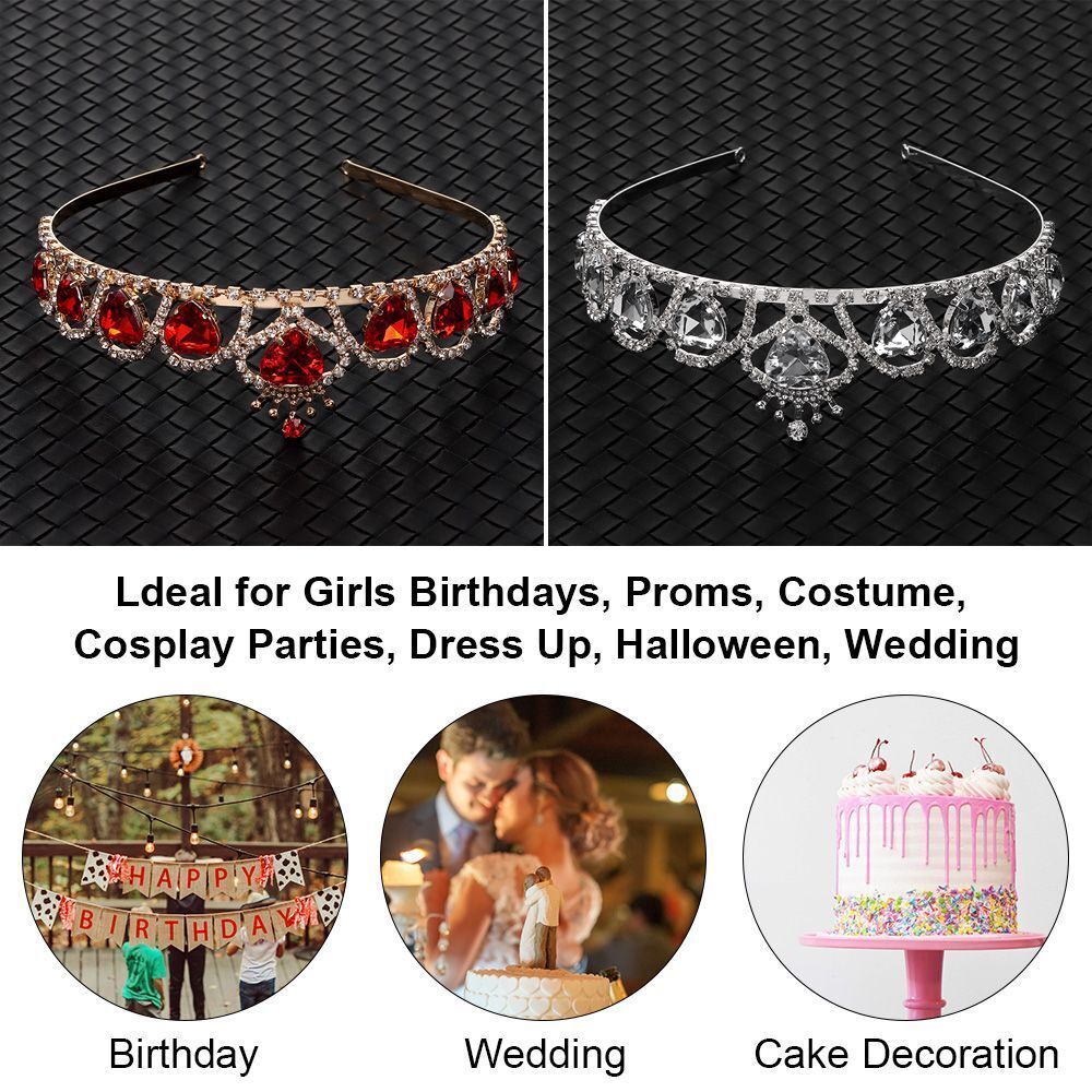 Tiara Bling Bling Tiaras for Girls Handmade Heart Headband Princess Crown