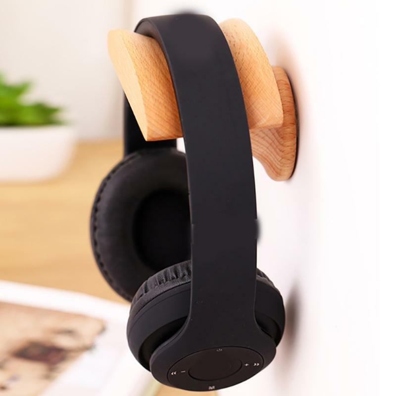 Beech Headphone Stand Headset Holder Gaming Headset Holder Wood HolderFree Punch