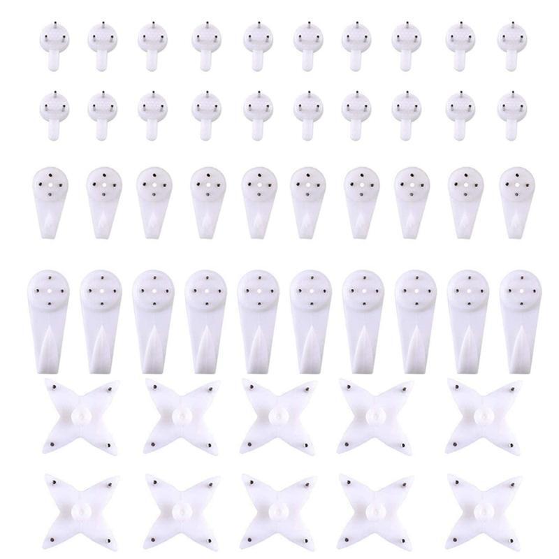 50 Pcs/Pack 2-in-1 Wall Hangers Utility Wall Hanger Set Home School DIY Supplies