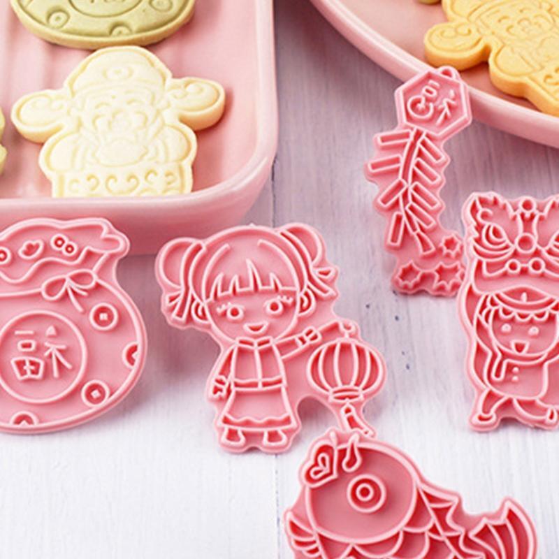Set of 6 Spring Festival Style Cookie Cutters Set Cookie Dessert Biscuit Cutters