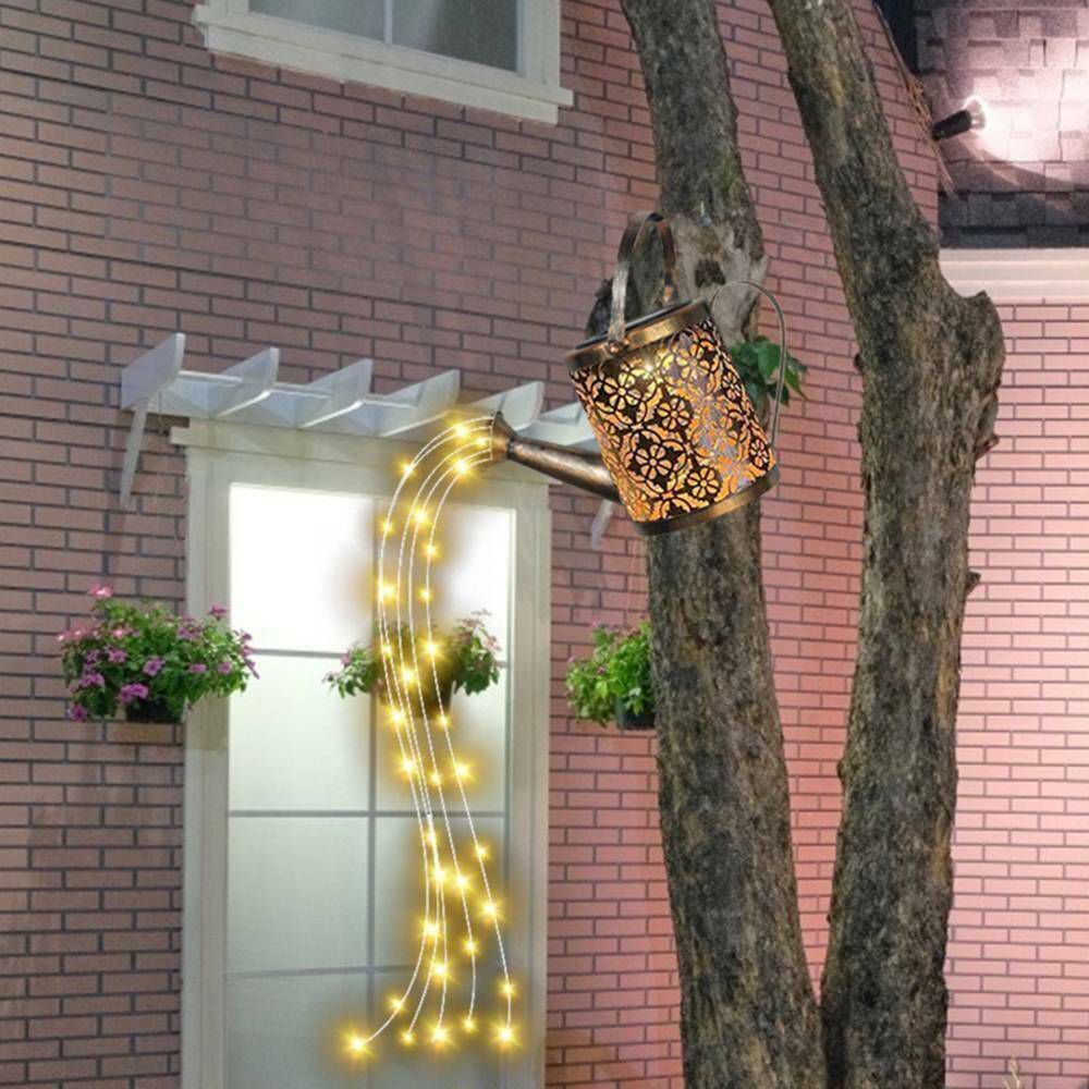 Light Iron Art Waterfall Lamp Kettle Shower Lamp Watering Can String Light
