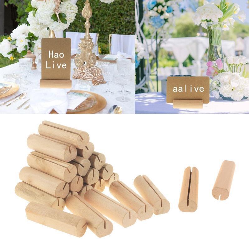 Rustic Wood Card Holders Set of 20 Wooden Holder Stand Card Photo Clip