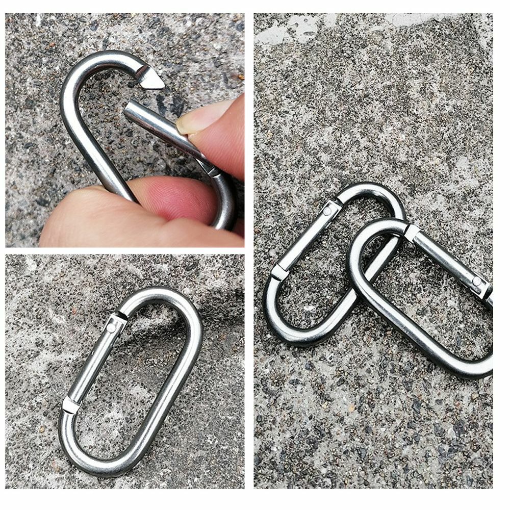 Safe Fishing Oval Metal Keychain Clip Carabiners Hooks Hanging Buckle