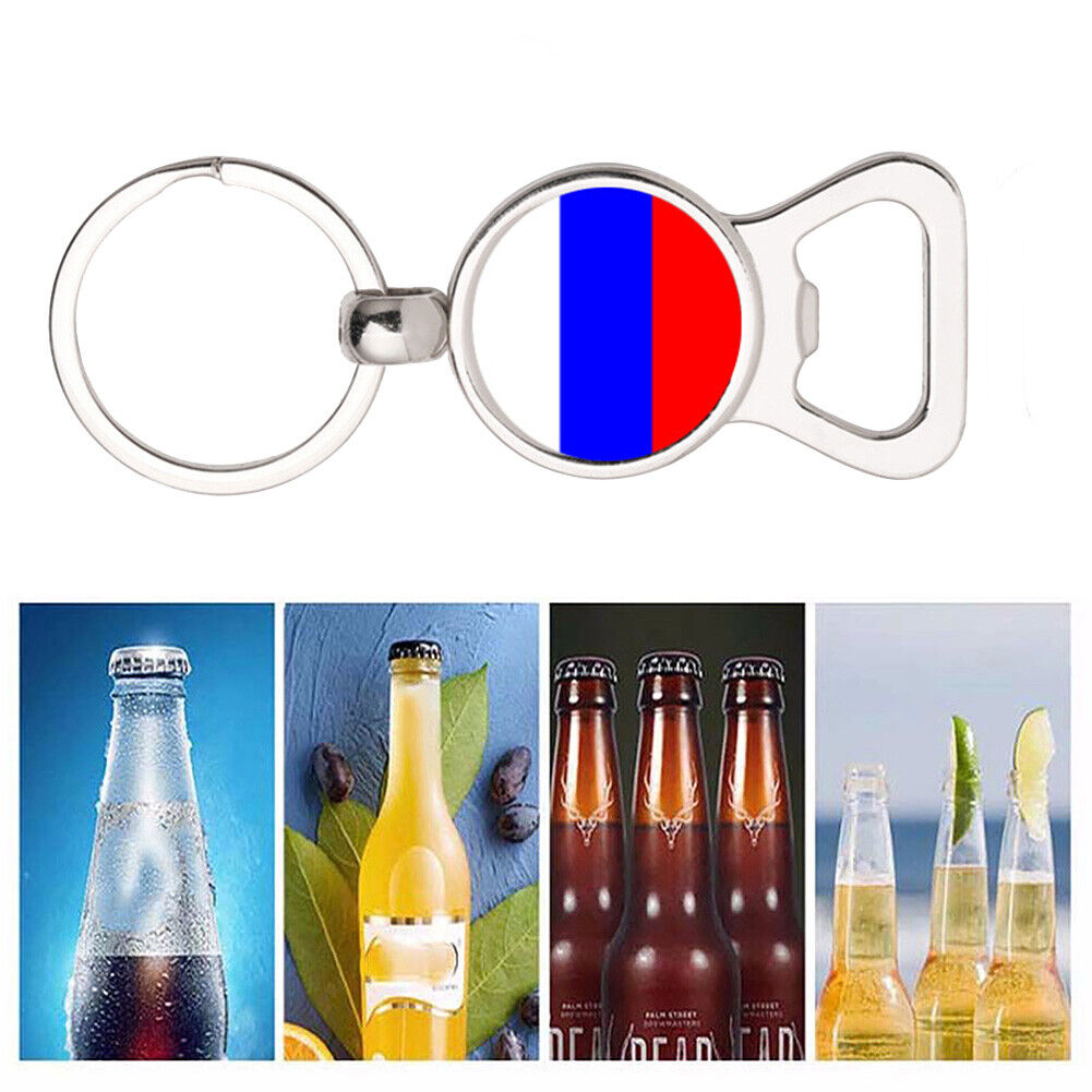 Russian National Flag Gem Bottle Opener Keychain Multifunction Bag Key Ring