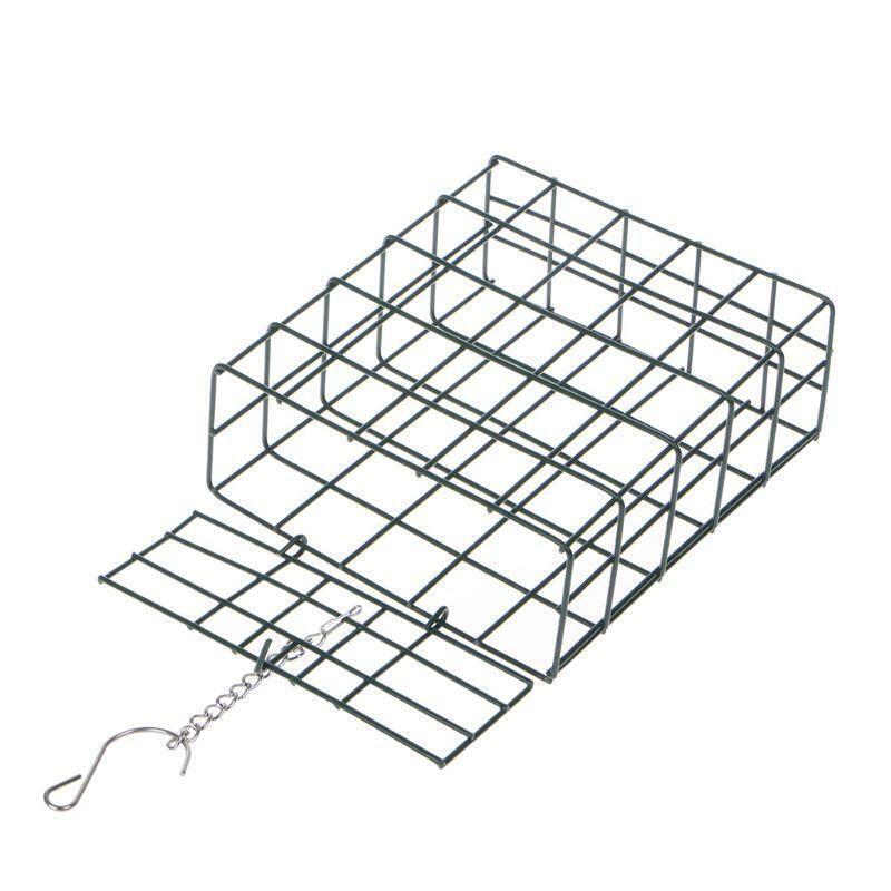 Bird Feeder Green Cube Cage Food Container Outdoor Wild Birds Parrot Feeding