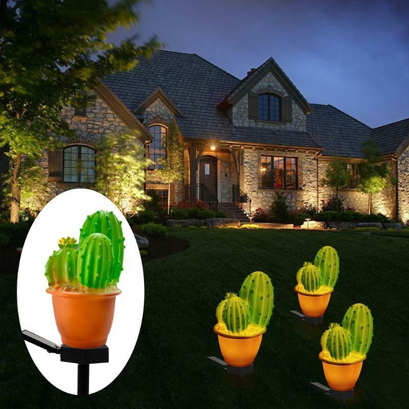 Cactus Shaped Garden Light Villa LED Luminous Lawn Landscape Plug In-ground Lamp