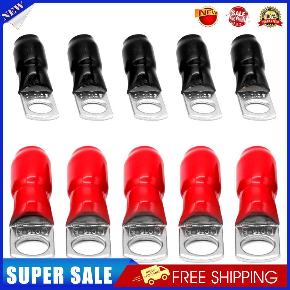 10pcs Car Audio Power Ground Wire Ring Terminals 6 AWG Gauge M8 Connectors