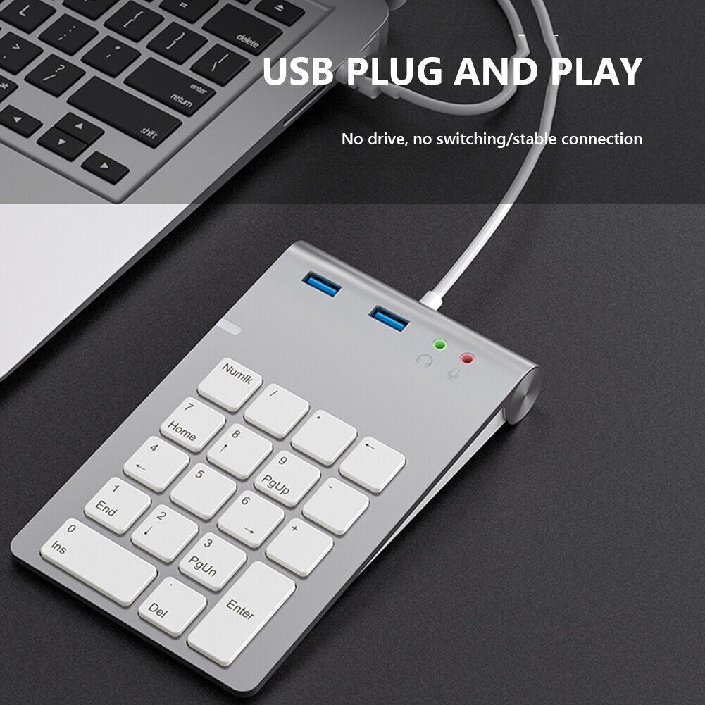 18 Key Numeric Keypad Numpad USB HUB Digital Keyboard for Laptop Desktop PC