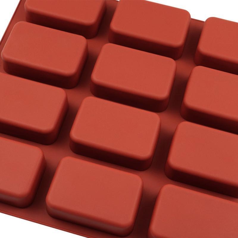 Soap Silicone Molds 12 Cavities Square Baking Mold for Soap Candles Jelly DIY