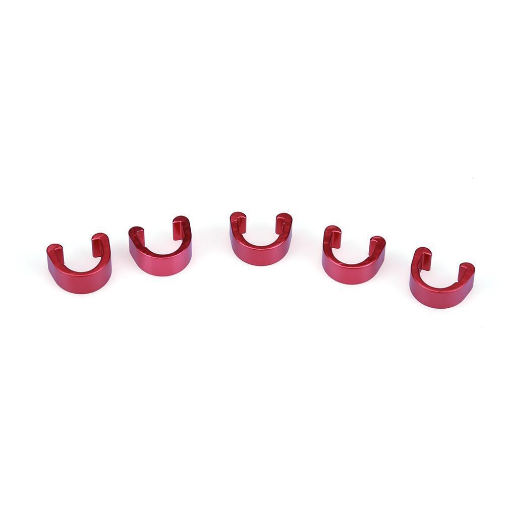 10pcs Bike Bicycle C-Clips Buckle Hose Brake Gear Cable Housing Guide(Red)