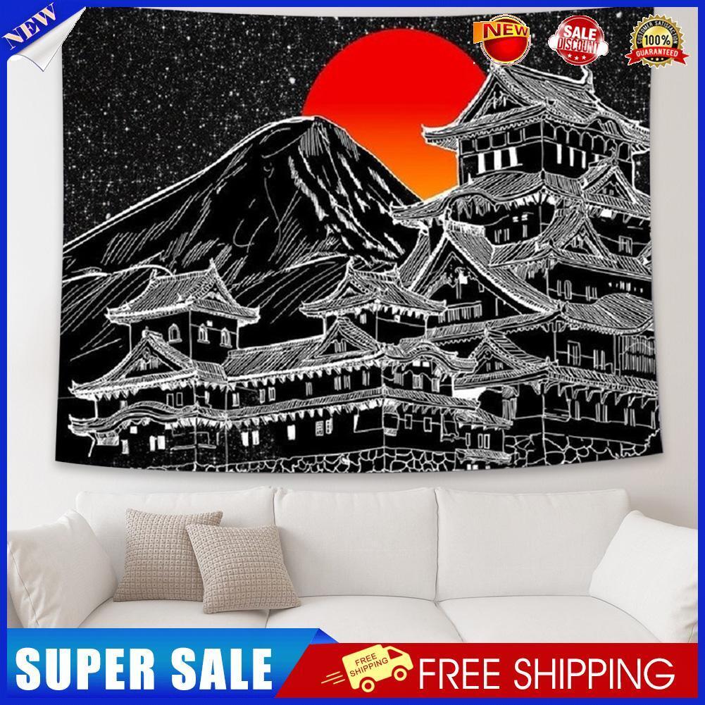 Multifunction House Red Sun Wall Tapestry Hanging Blanket Rug (200x145cm)