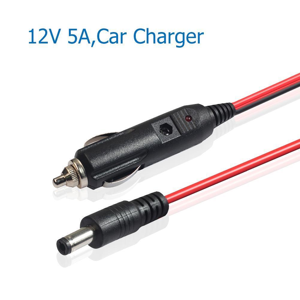 Car 12V 5A DC5.5x2.5 1.2m Charger Adapter Power Supply Cord Extension Wire