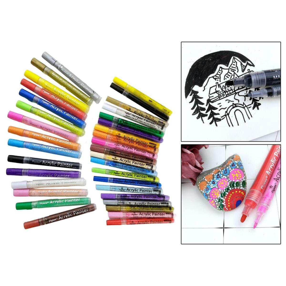 35  Acrylic Paint  Quick .0mm 0.7mm Markers for Rock Painting