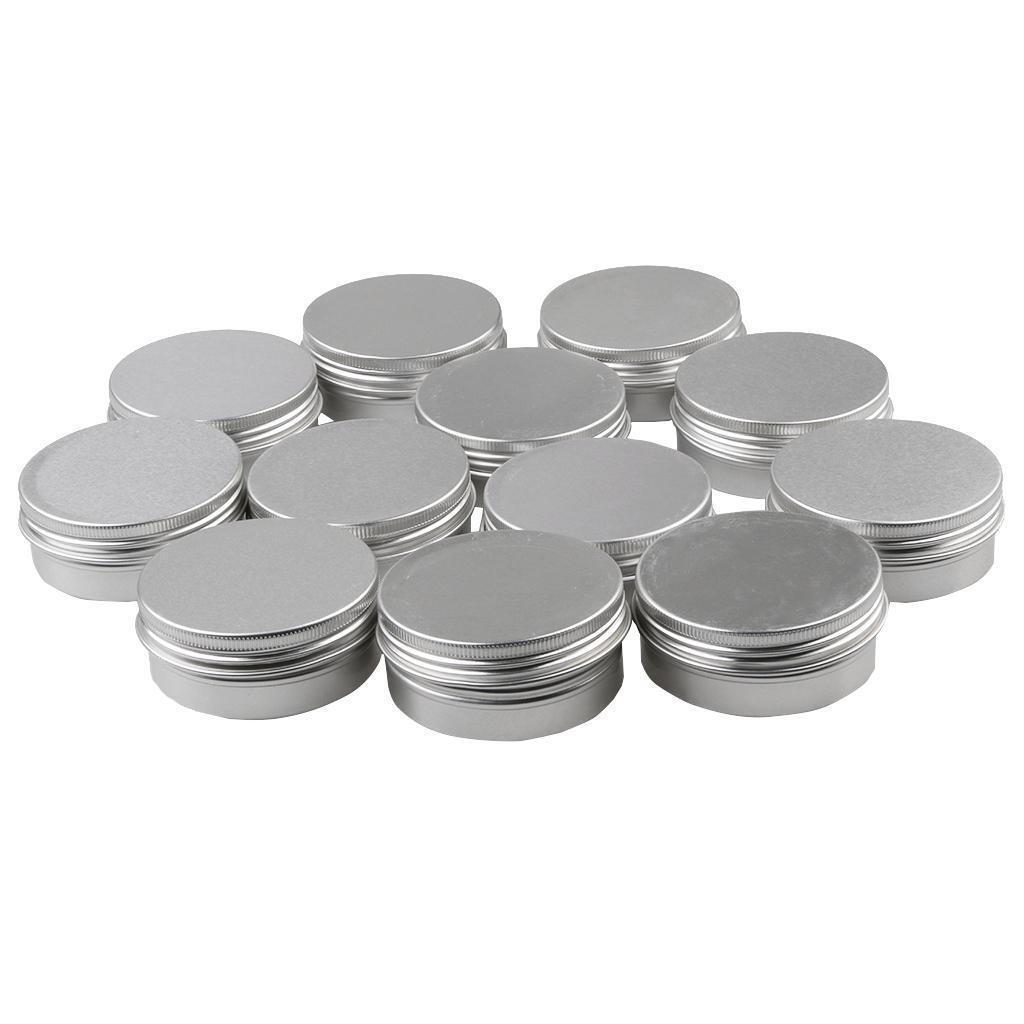 Empty Round Tin Case for Lotion Bar Soap Hair Wax Ointment Makeup Bottle 12pcs