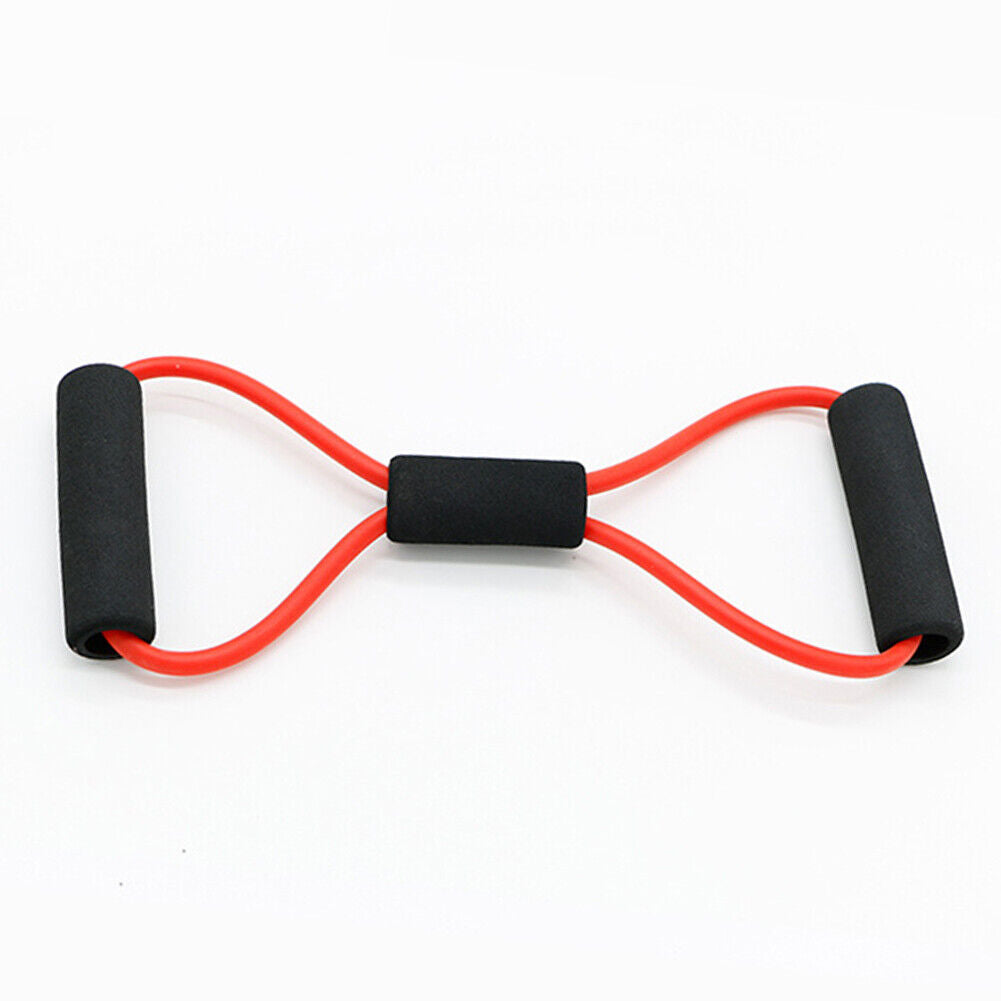 8 Word Rubber Yoga Fitness Chest Expander Rope Workout Equipment (Red)