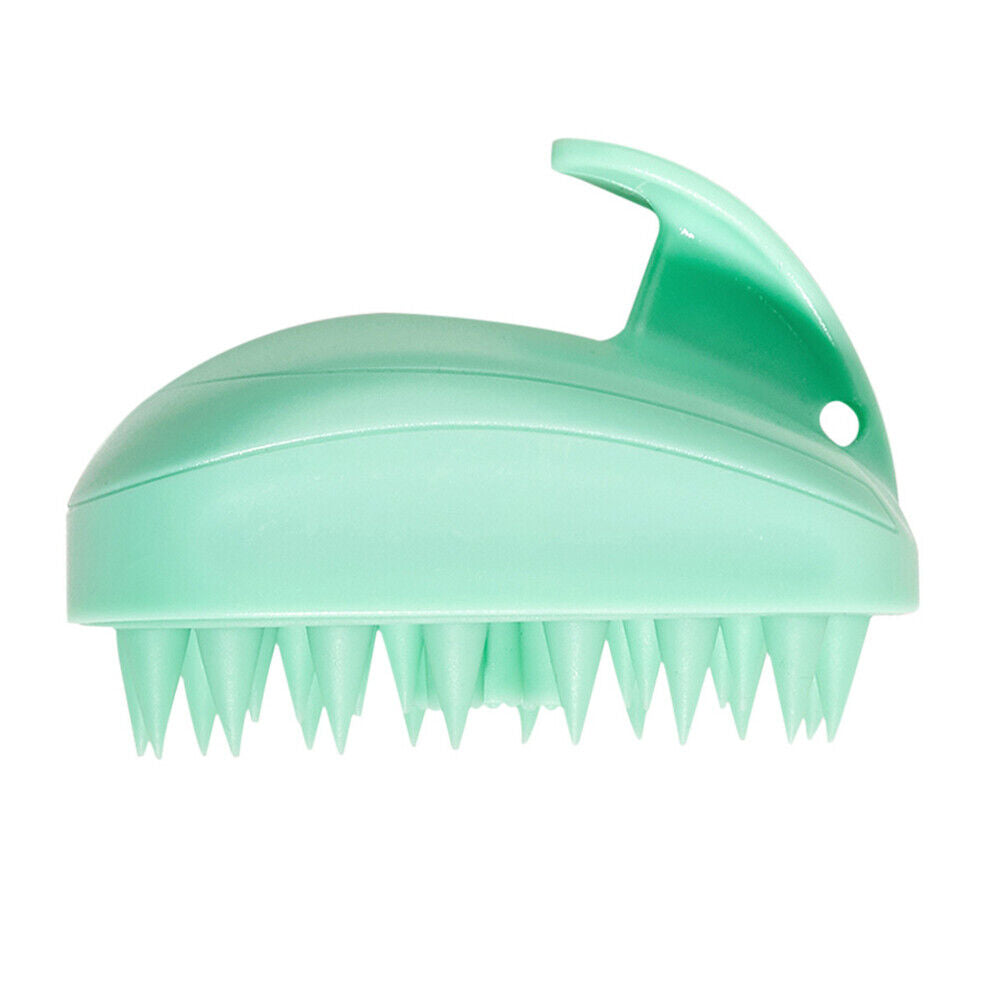 Silicone Head Body Scalp Massage Brush Hair Washing Clean Combs (Green)