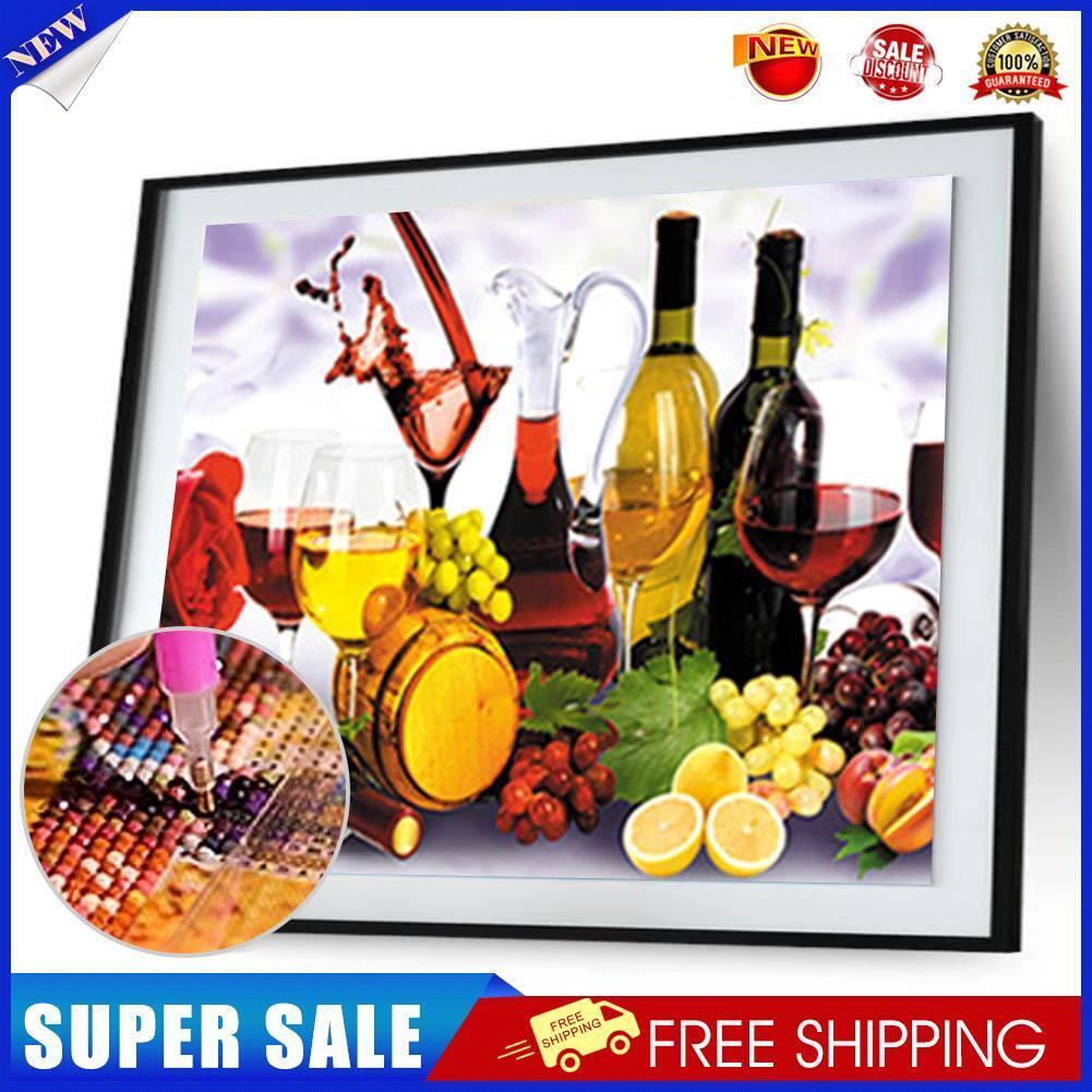 Rose Wine 5D DIY Diamond Painting Kit Cross Stitch Home Decor Craft Gifts