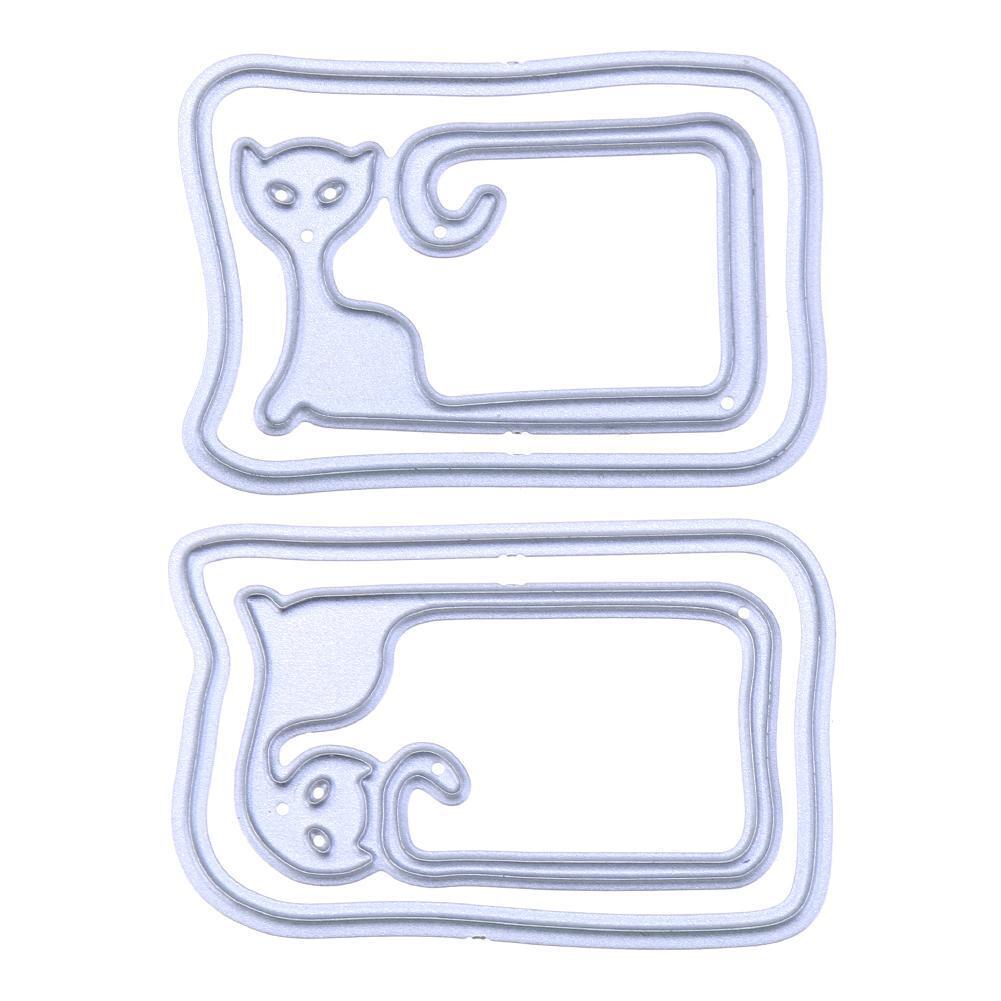 4pcs Cat Message Box Metal Cutting Die Scrapbooking Stencil DIY Album Decor