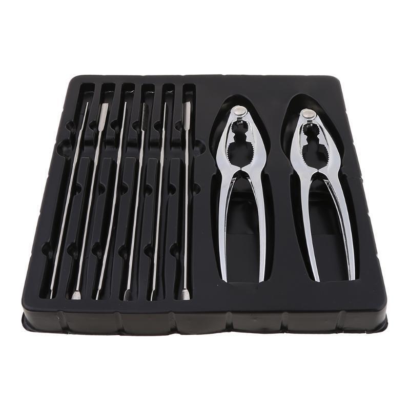 8pcs/set Shellfish Lobster Crab Crackers Forks Seafood Tools Nutcracker Pliers
