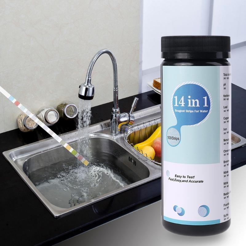 100PCS 14 IN 1 Drinking Water Test Strips for Tap Water Well Fresh Faucets Water