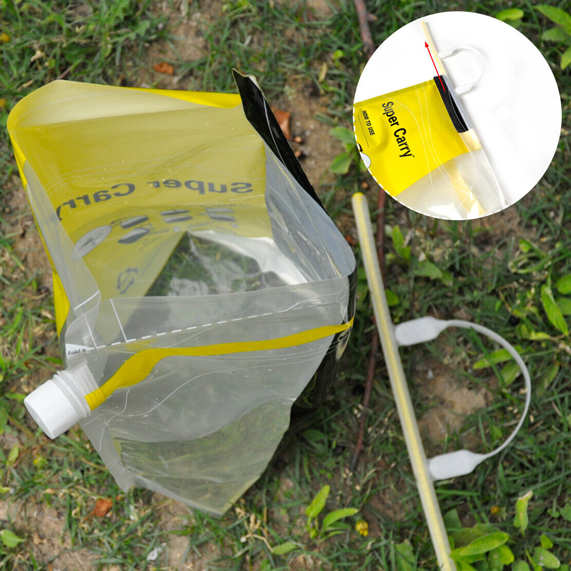 6L Portable Camping Hiking Folding Water Storage Liquid Bag Lifting Carrier Li