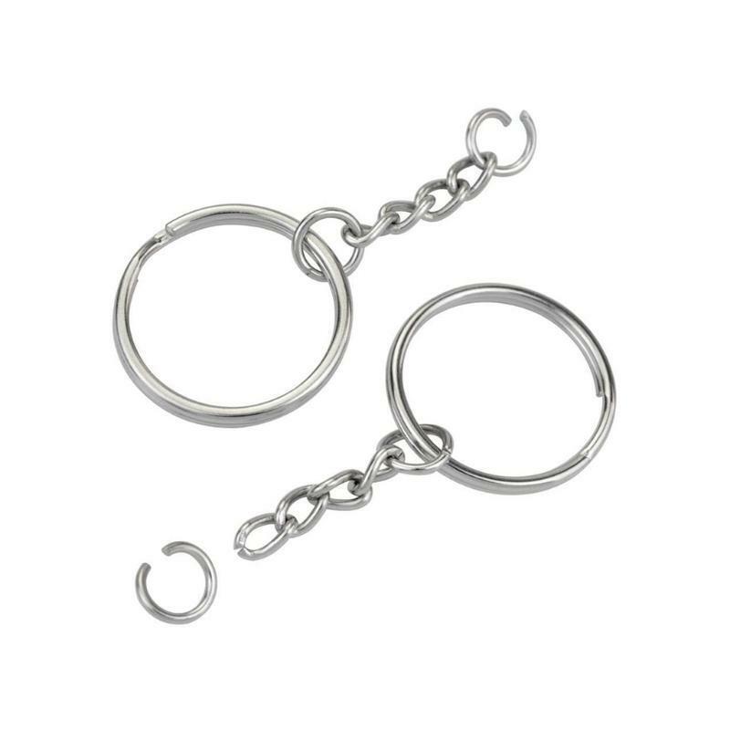 20Pcs Splits Key Ring Hoops with Chain Jump Rings for Jewelry Making Accessories