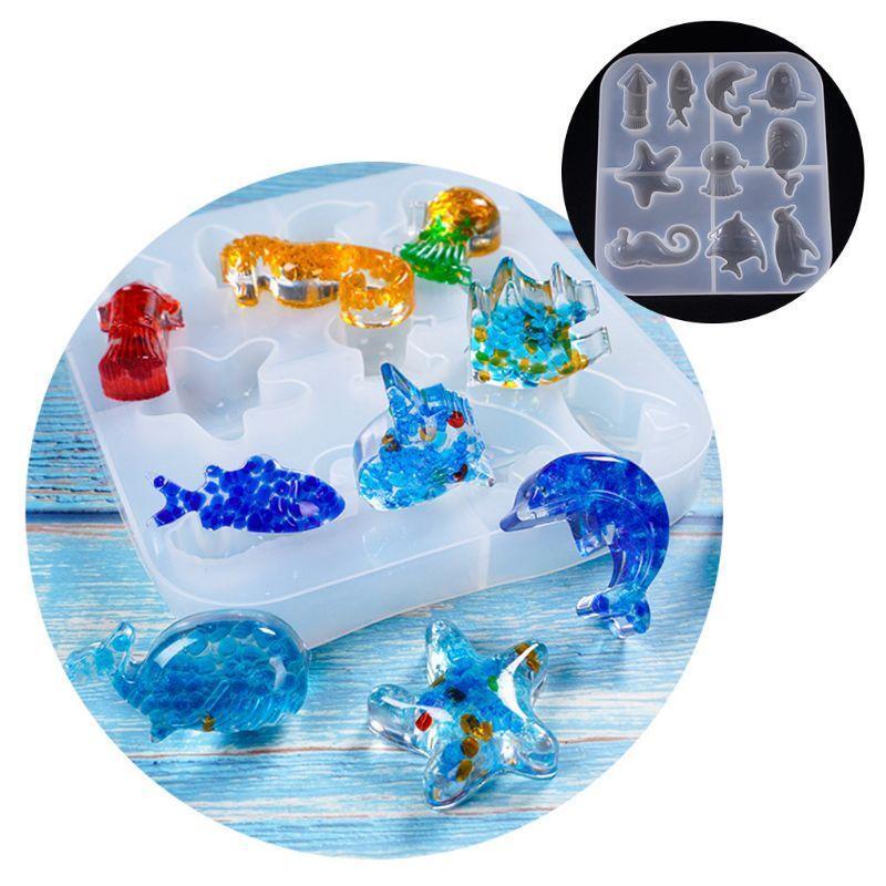DIY Jewelry Marine Style Crystal UV Epoxy Mold Creative Starfish Penguin Shape