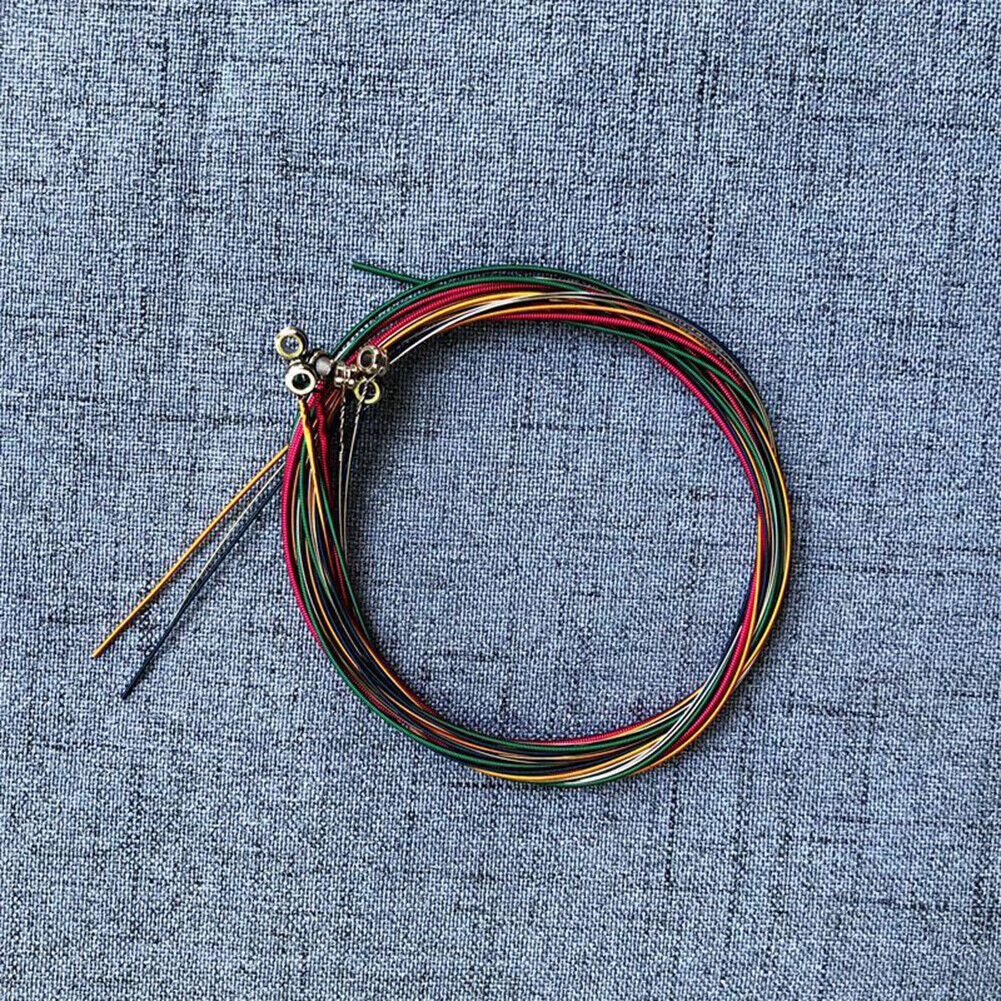 12pcs/Set Colorful Guitar Strings E-A for Acoustic Folk Classic Guitar Part