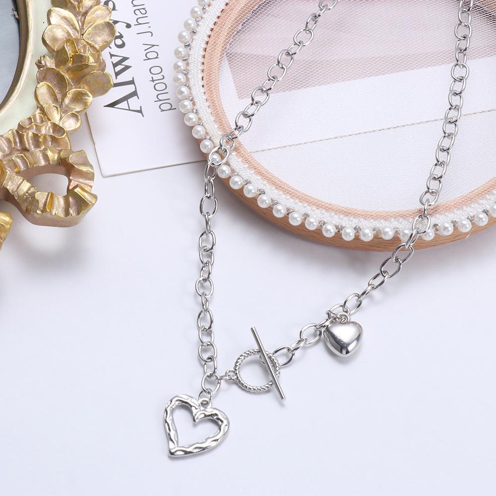 Valentine's Day Gifts Love Heart  Necklace Thick Chain Hollow Heart Choker