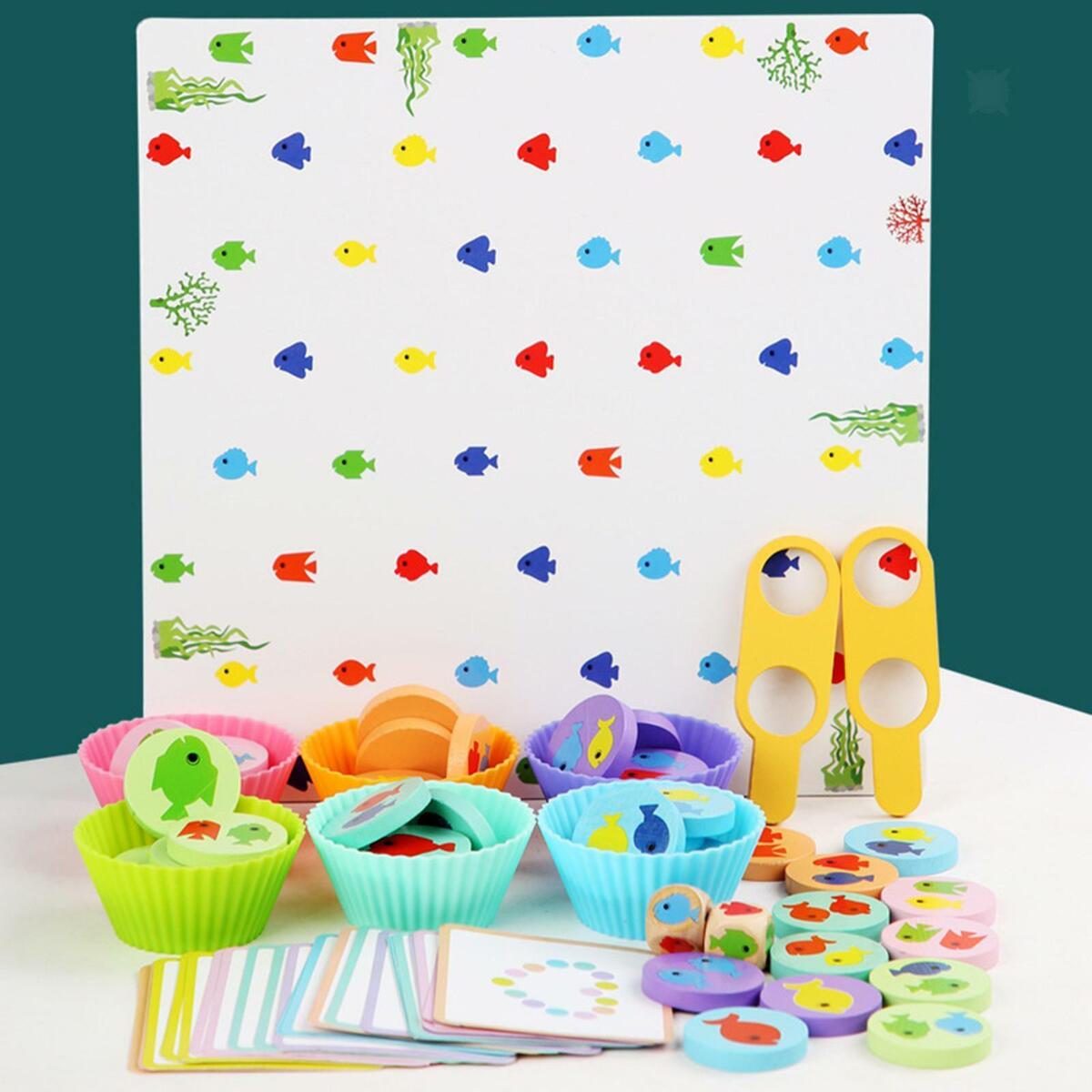 Fishing Matching  Recognition Cards Board  for Toddler
