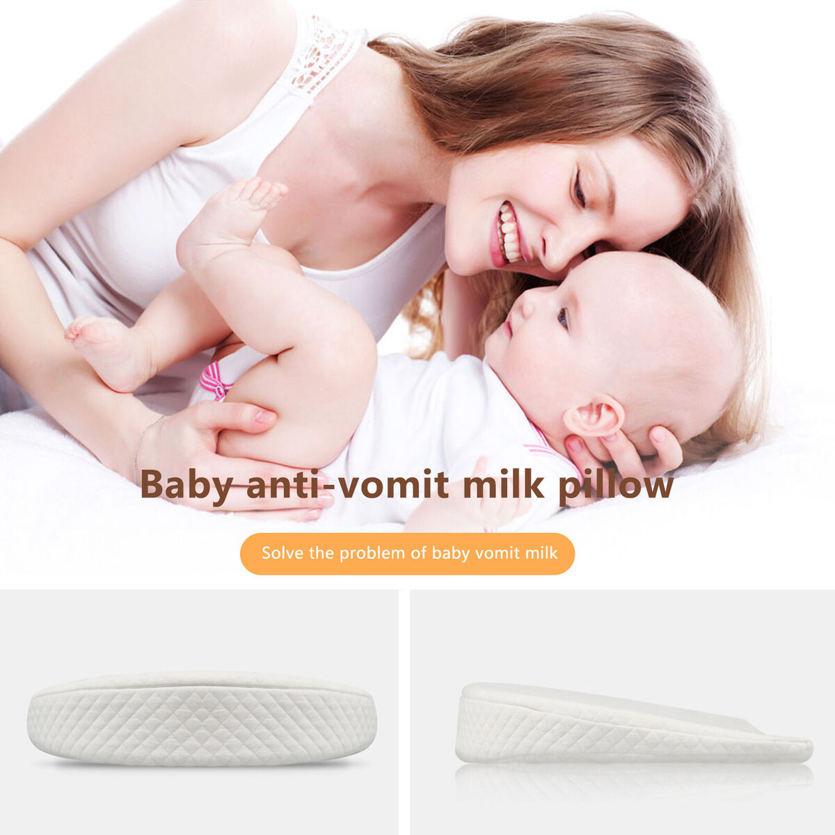 Baby Bassinet Wedge Pillow Portable Breathable Memory Foam Newborn Pillow