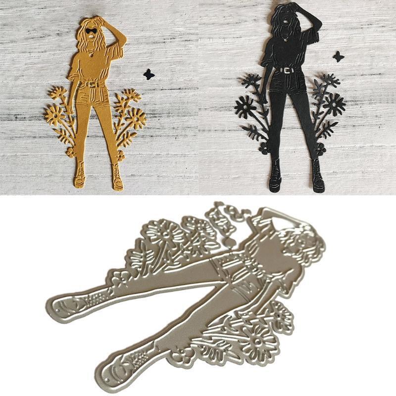 Flower Girl Metal Cutting Die Stencil DIY Scrapbooking Album Paper Card Template