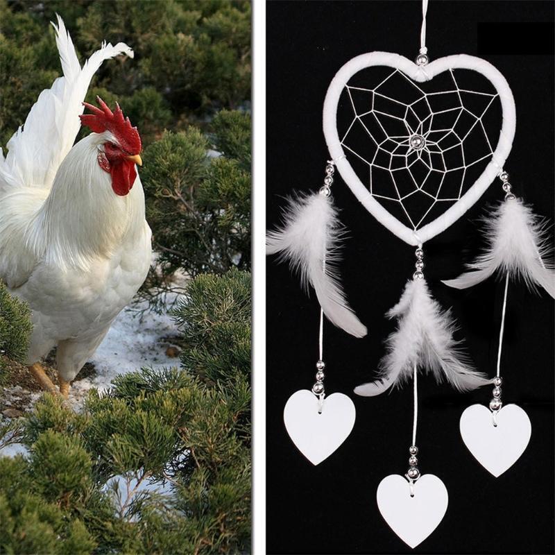 Handmade Heart Dream Catcher with Feather Wall Car Home Hanging Decor Ornament