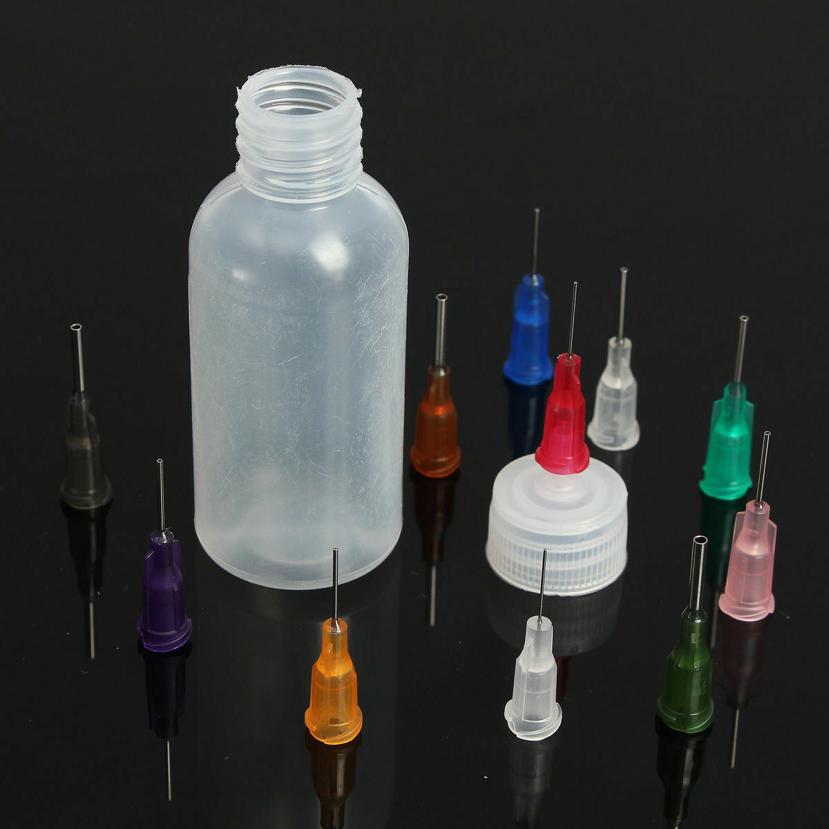 50ml Needle Dispenser Dispensering Bottle Rosin Solder Liquid Flux + 11 Needles
