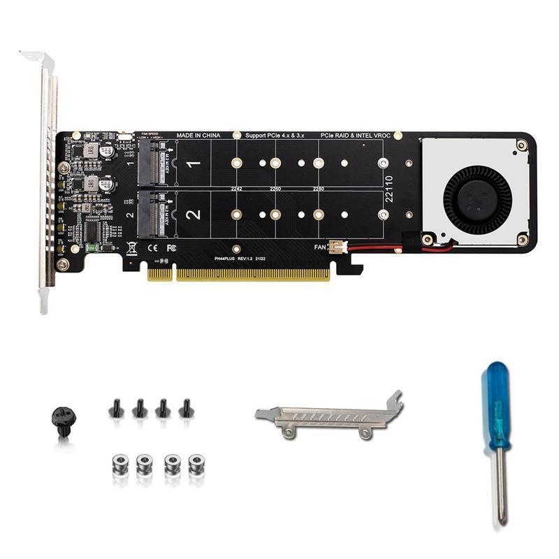 NVME Hard Disk Adapter fo M.2 NVME (M-Key) SSD to PCIE 4.0 X16 Expansion Card