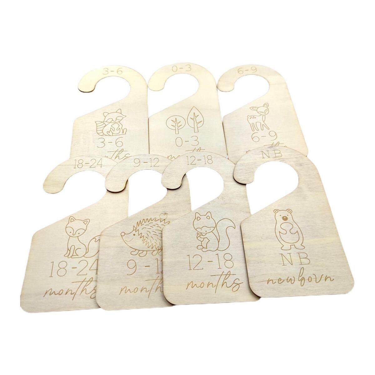 17pcs/set Wooden Newborn Baby Closet Dividers Wardrobe Nursery