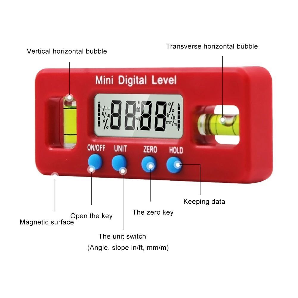 Display Protractor Inclinometer Angle Measuring Finder Water Proof Level Box