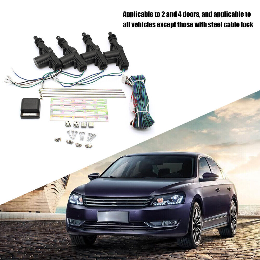 12V Car Door Lock Actuator 4 Doors Keyless Entry System Central Locking Kit
